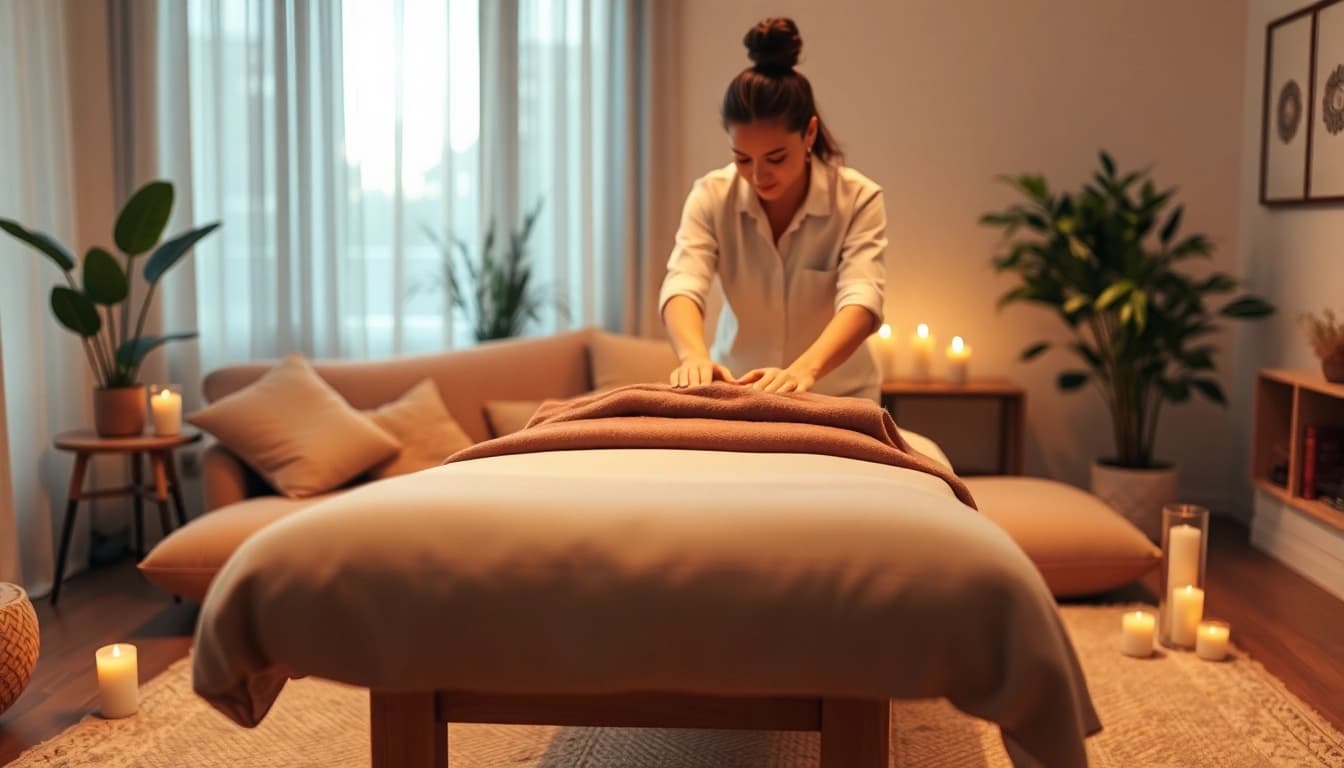 Experience 오산출장마사지 with a professional setting, calming atmosphere, and wellness elements.