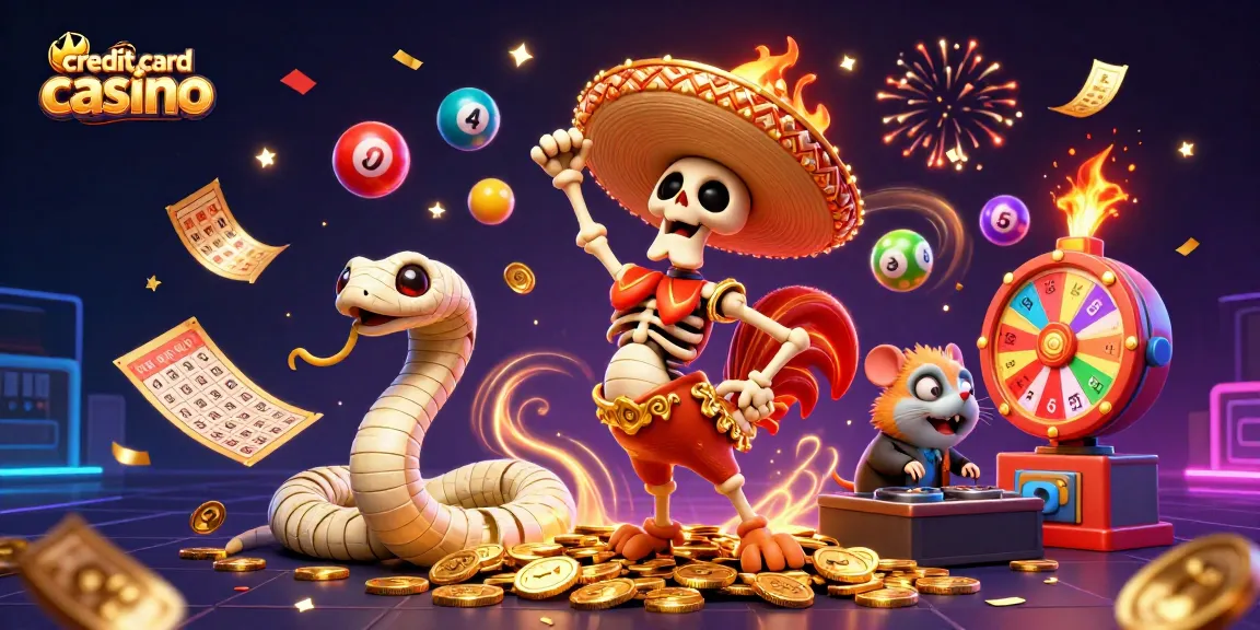 Experience the excitement of a credit card casino with vibrant characters and dynamic gaming elements.