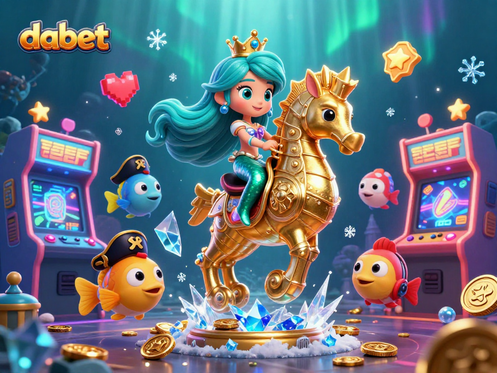 Join the vibrant gaming world of dabet with a mermaid princess and her seahorse in an underwater jackpot!