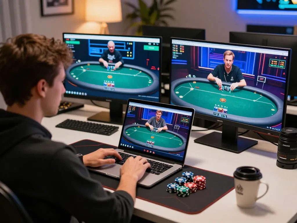 Engaged player winning at poker while online at taixiusunwin.art, showcasing strategic gameplay.
