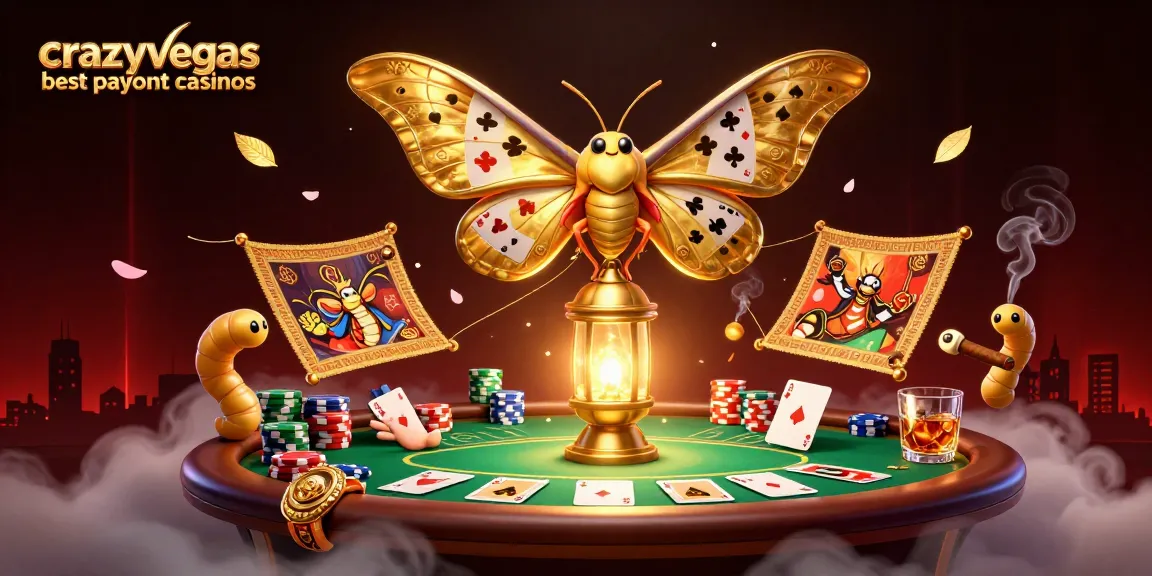 Experience the excitement of crazyvegas best payout casinos with this vibrant illustration of card games and golden motifs.
