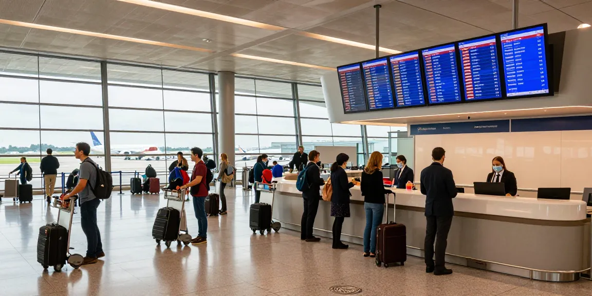 Dynamic airport scene with travelers waiting for flight AA 88, showcasing vibrant atmosphere.
