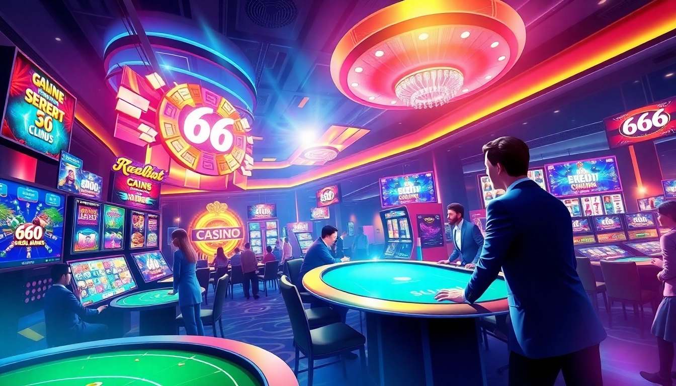 66club online casino interface with vibrant games and live dealers, showcasing excitement and engagement.