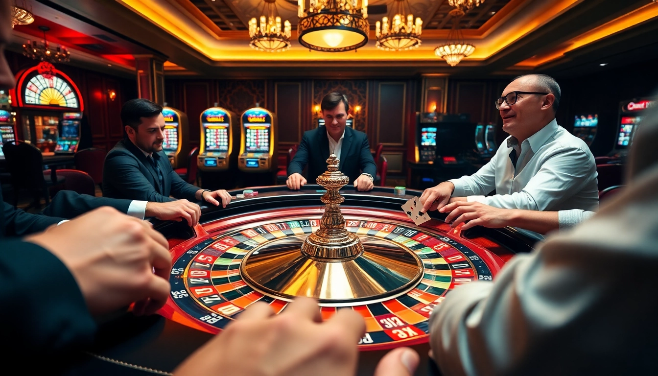 Experience the excitement of gaming at bet88 .com with a luxurious casino environment showcasing poker and roulette.