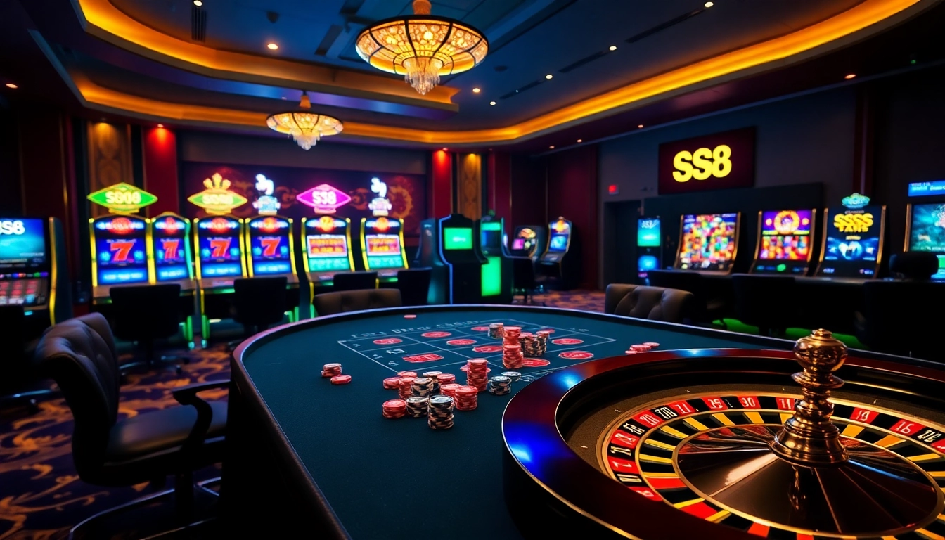 Players enjoying the S8 casino experience with engaging blackjack and vibrant casino ambiance.