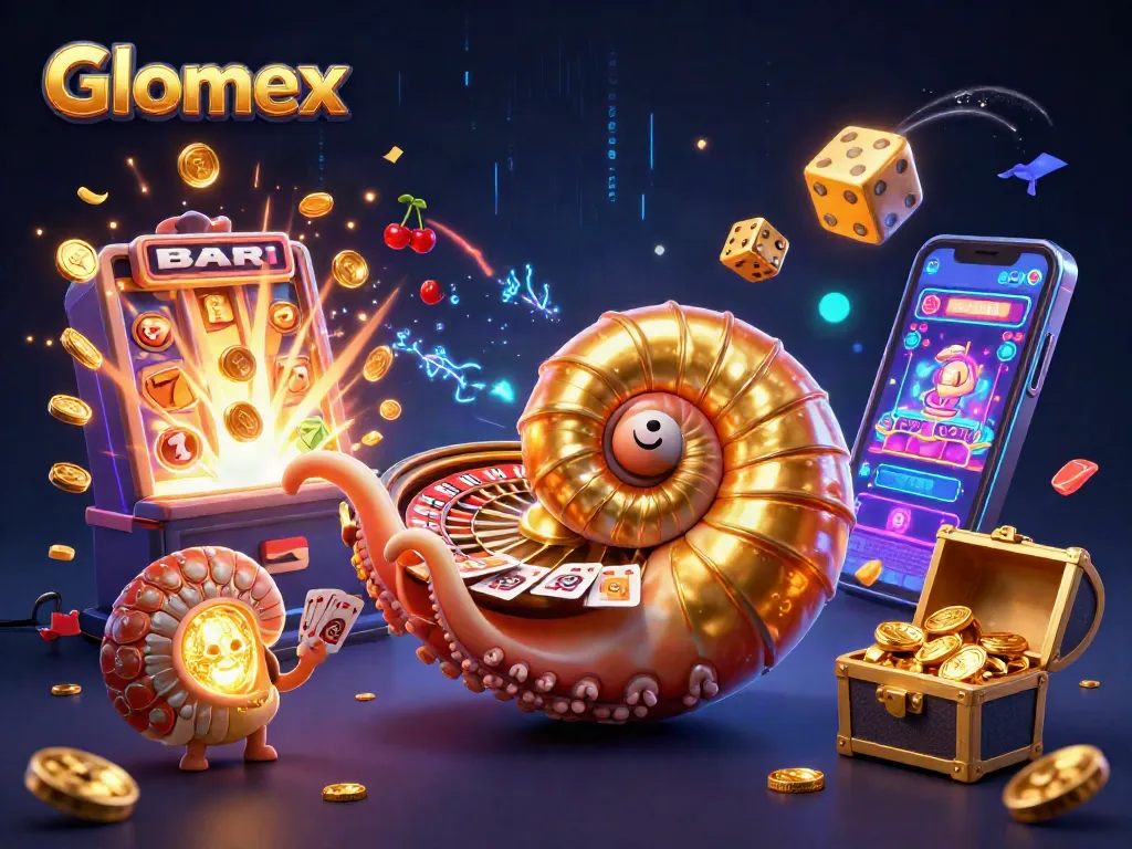 Play exciting casino games with Glomex and win big with vibrant 3D illustrations of jackpots.