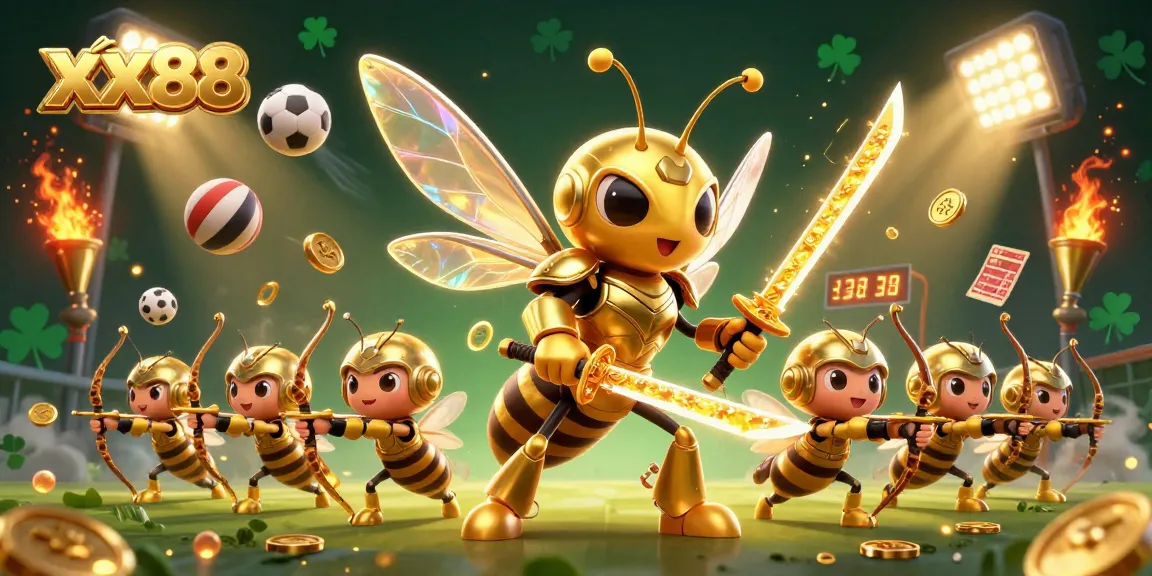 Engage in action with xx88's vibrant scene featuring dynamic mascot and sports elements.