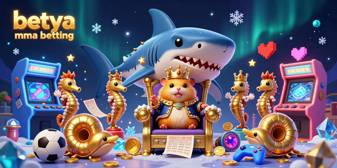 Engage in betya mma betting with our vibrant 3D illustration showcasing a fierce hamster king, sports elements, and gaming excitement.
