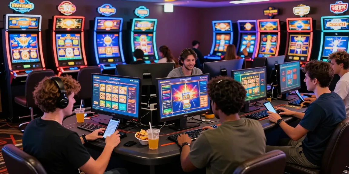 Players engaged at the best new online casinos, enjoying games and vibrant atmosphere.