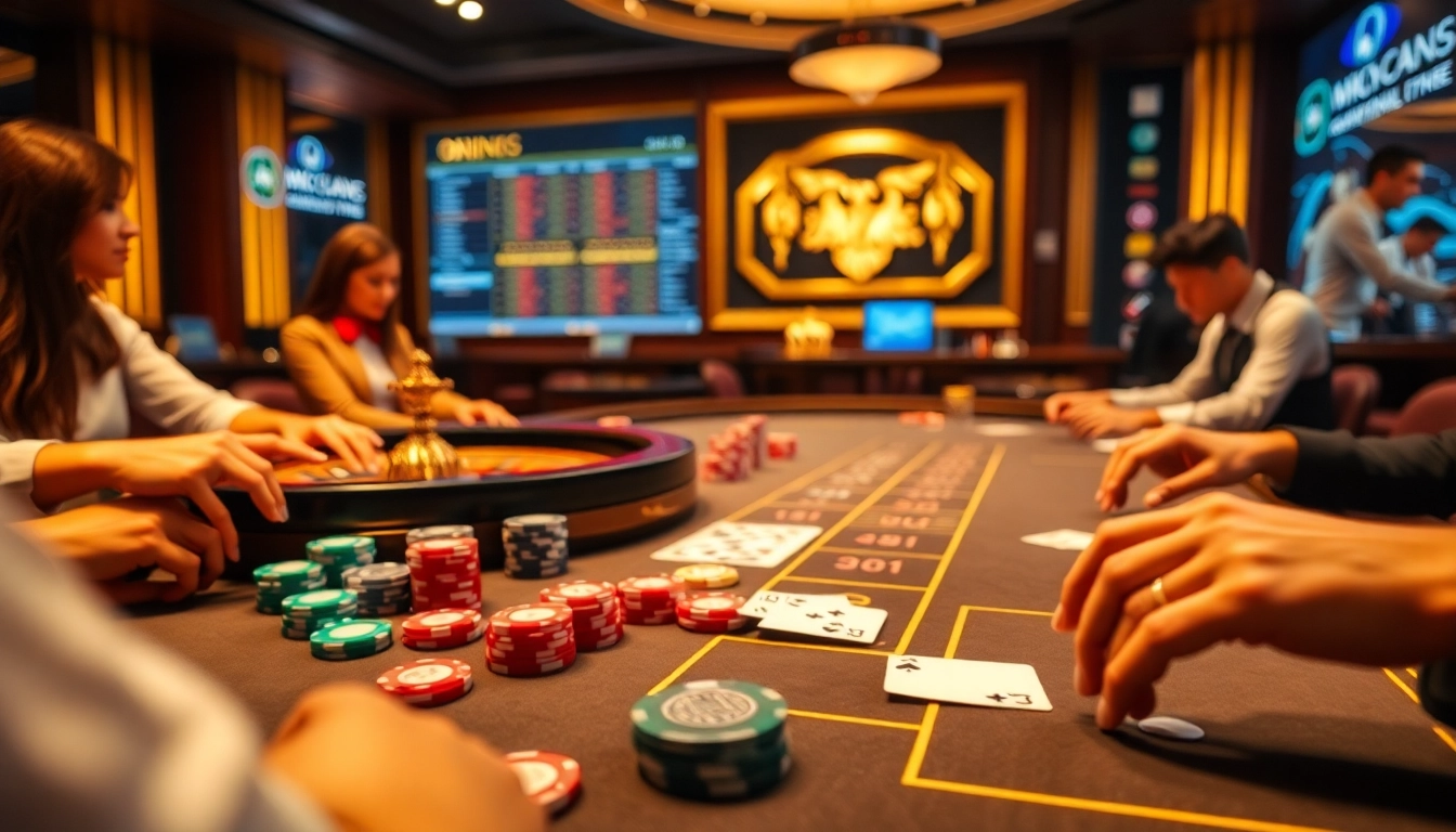 Experience the thrilling atmosphere at Trang Chủ XIN88 with lively poker gameplay and vibrant casino elements.