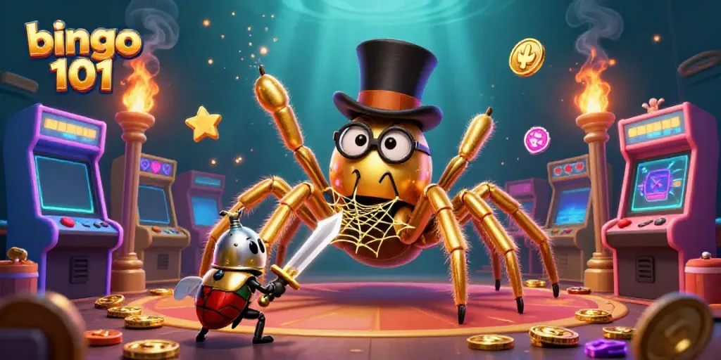 Experience the thrill of bingo 101 with vibrant characters and exciting game elements in a captivating casino setting.