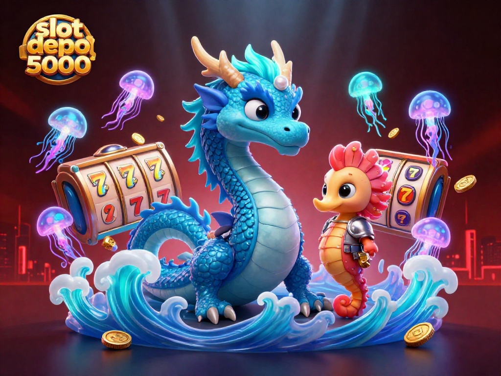 Spin the reels for winnings at slot depo 5000 with an underwater adventure illustration featuring vibrant characters.