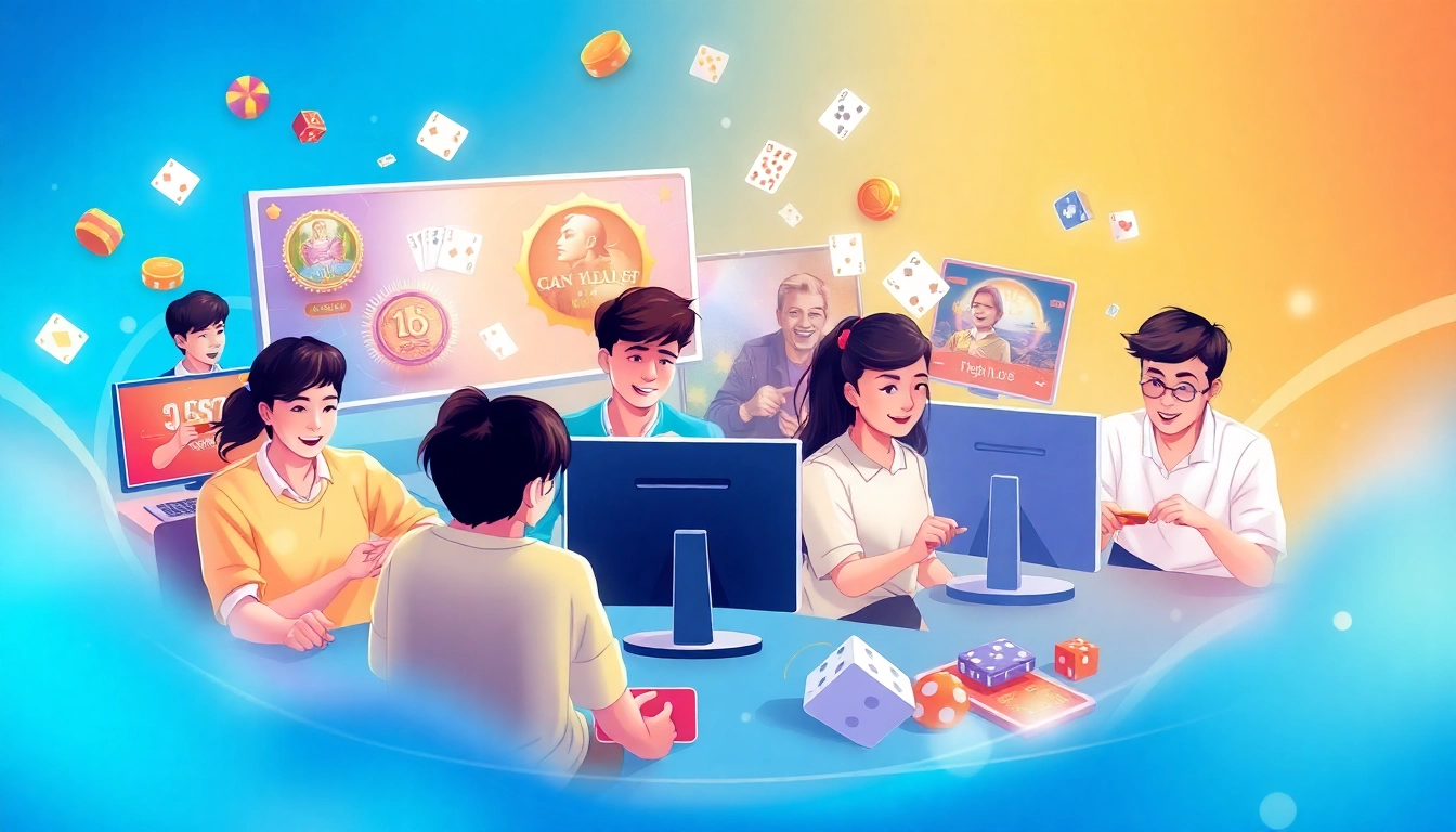 Players enjoying engaging games on sunwinw.com, featuring vibrant graphics and a welcoming atmosphere.