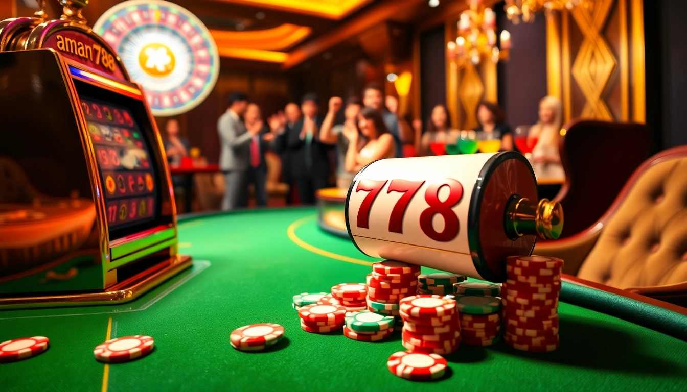 Pemain menikmati momen mendebarkan di pengalaman mesin slot yang berwarna-warni di aman788.