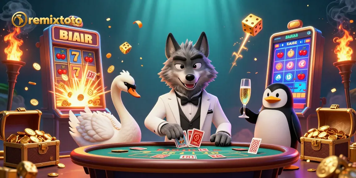 Experience remixtoto's thrilling casino atmosphere with vibrant characters and dynamic elements!