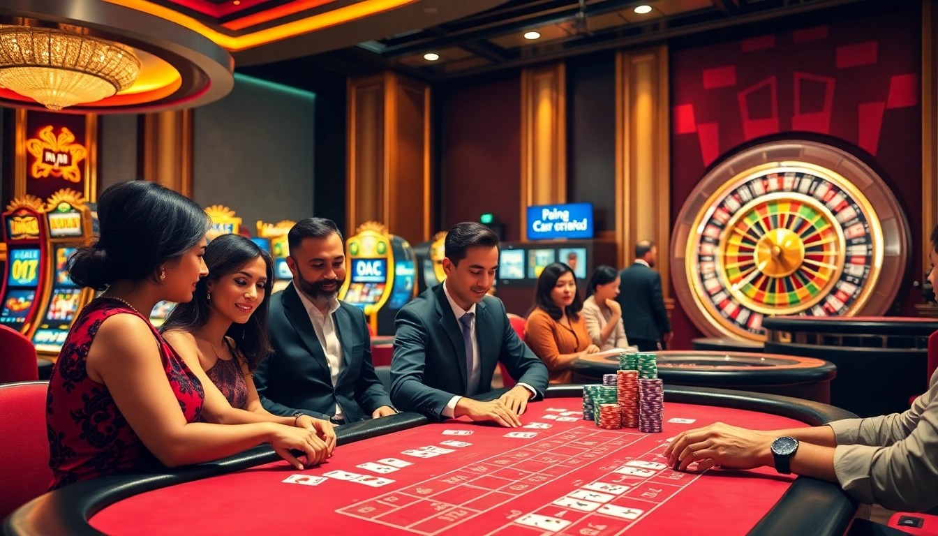 Experience the thrill of baccarat at 99ok with enthusiastic players and vibrant casino elements.