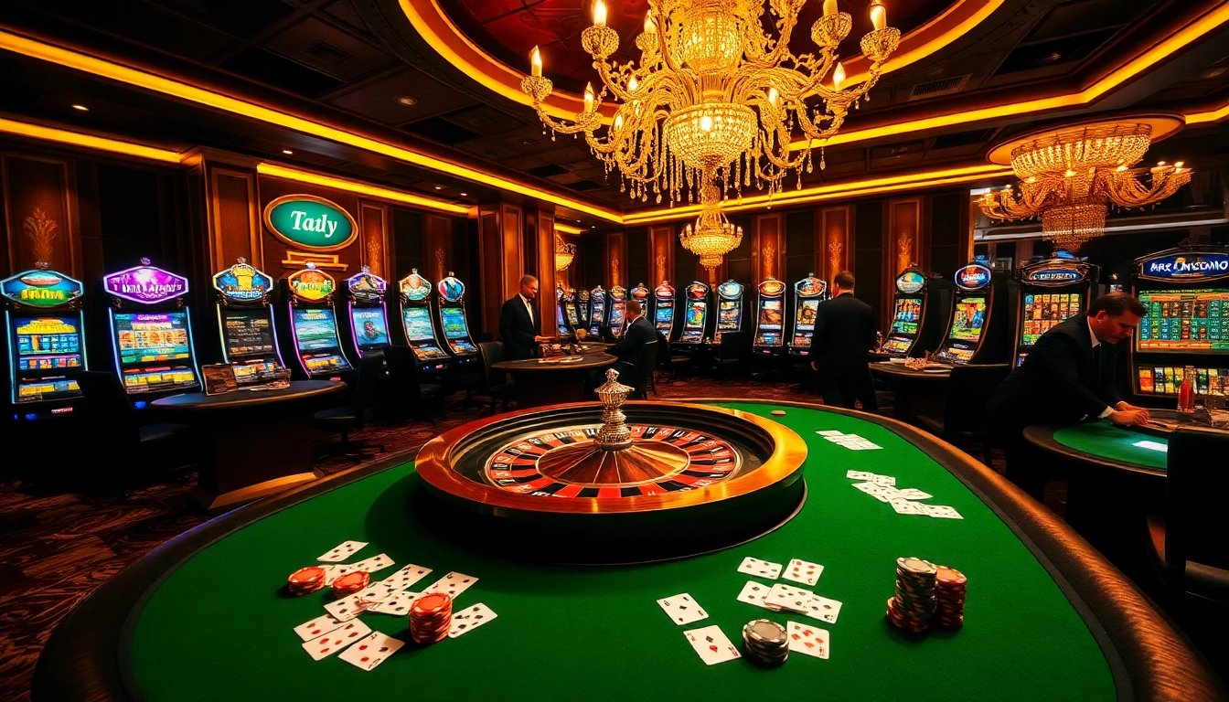 Aksi poker yang mendebarkan di meja kasino bertema Datukwin dengan detail yang hidup.