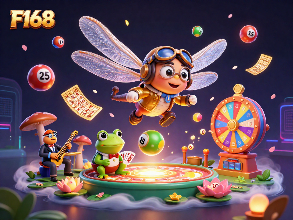 Experience thrilling wins at F168 with dynamic casino elements and vibrant excitement in a rich 3D scene.