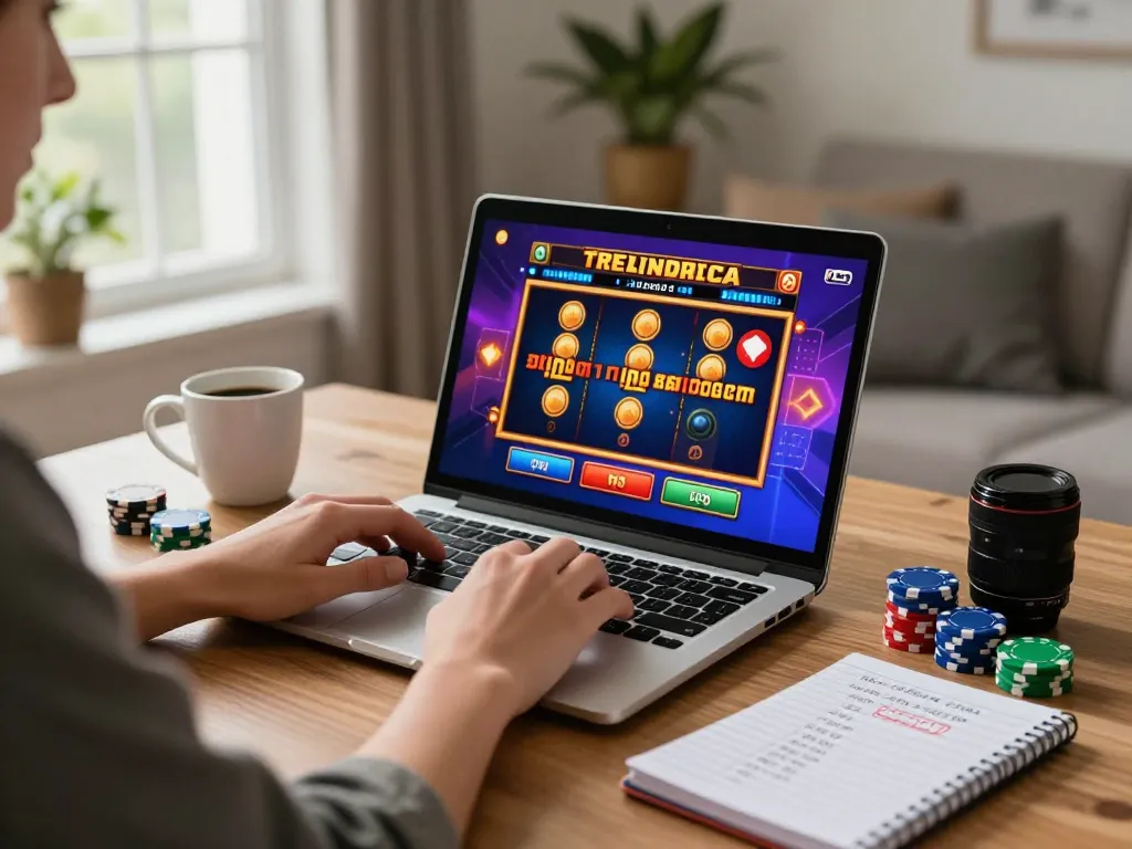 Play mm88 online with engaging slot machine gameplay and strategic betting tips in a cozy home setting.