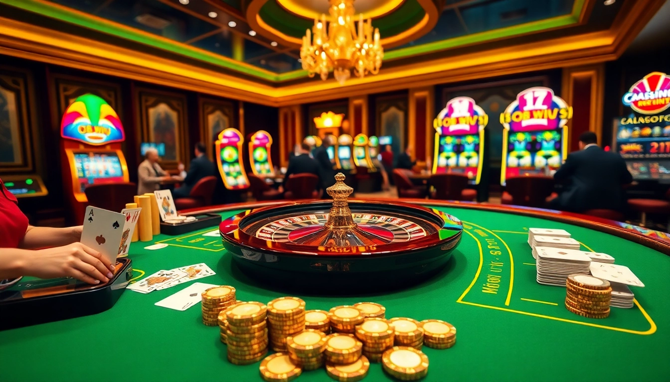 Experience thrilling gameplay at 68win with vibrant casino tables and exciting slot machines.
