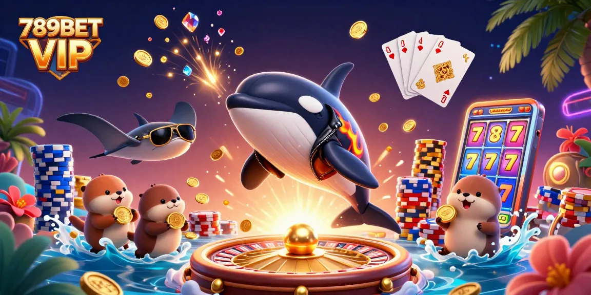 Experience thrilling gaming at 789BET VIP with our dynamic casino scene, showcasing exciting gameplay elements.