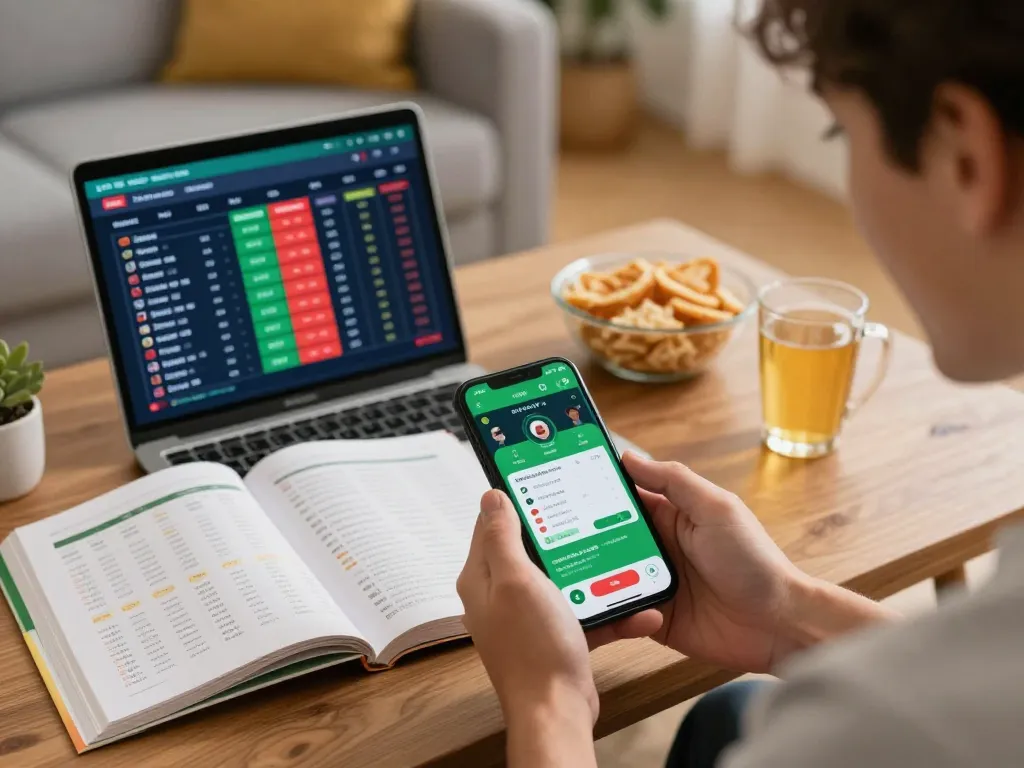 SC88 sports gamblers analyzing live odds and gameplay on mobile app during intense betting session.