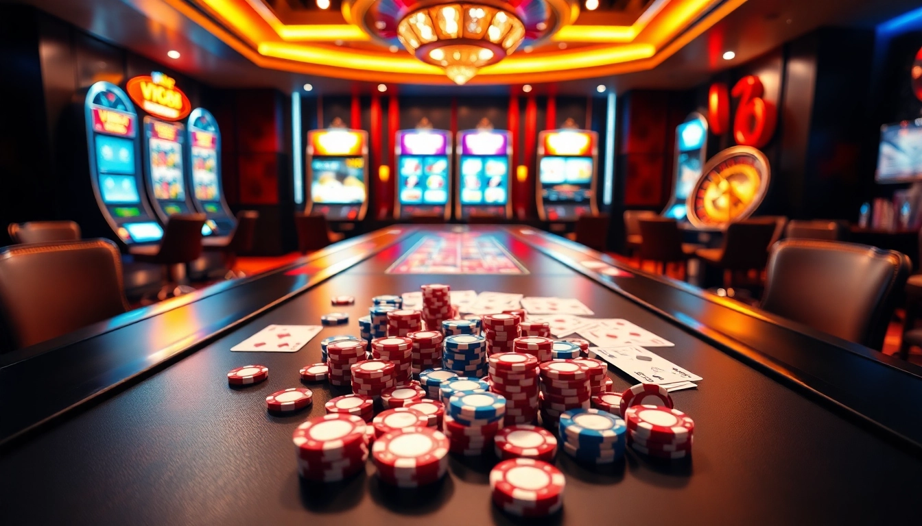 Experience thrilling gambling at https://vn88a.app/ with vibrant casino tables and modern slot machines.