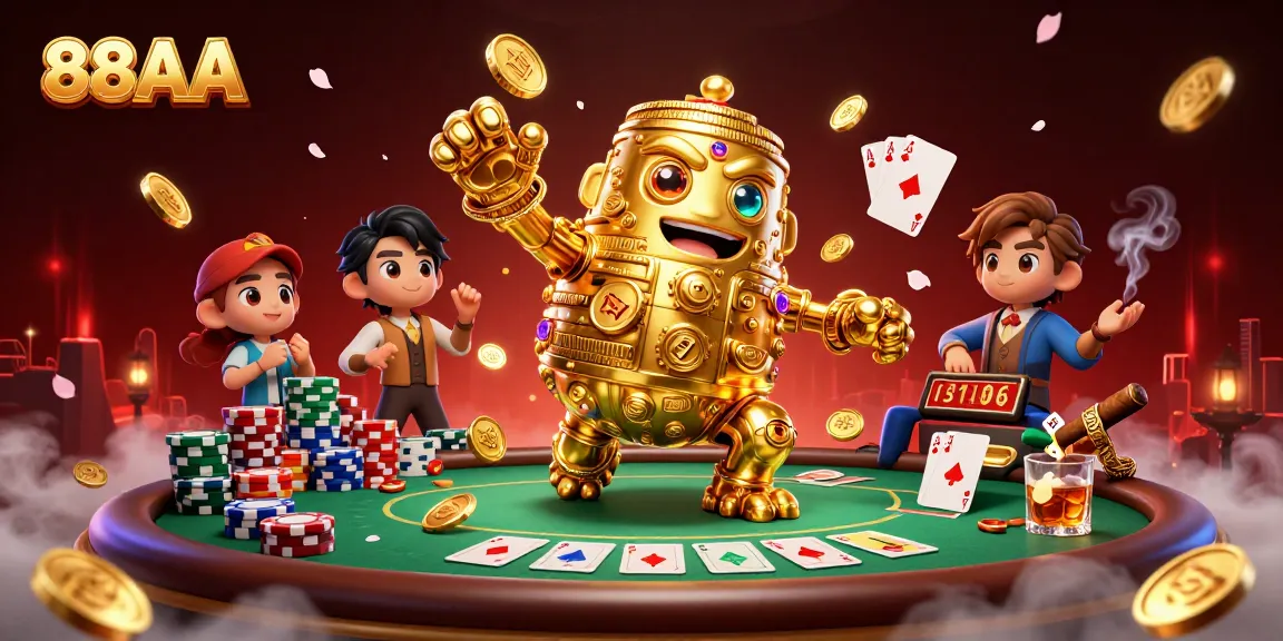 Experience thrilling gameplay with 88AA's dynamic casino world featuring golden golems and high-stakes poker.