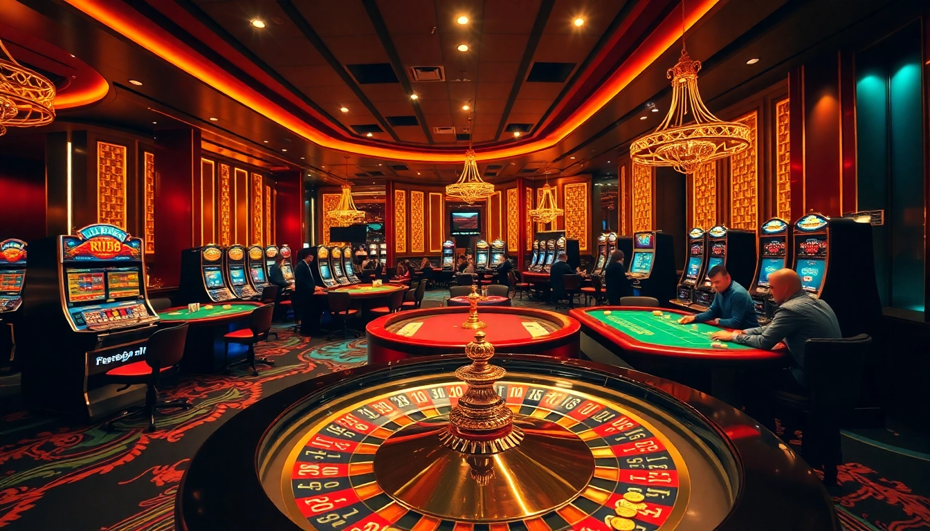Experience thrilling gambling excitement at rr88 with vibrant casino tables and luxury decor.