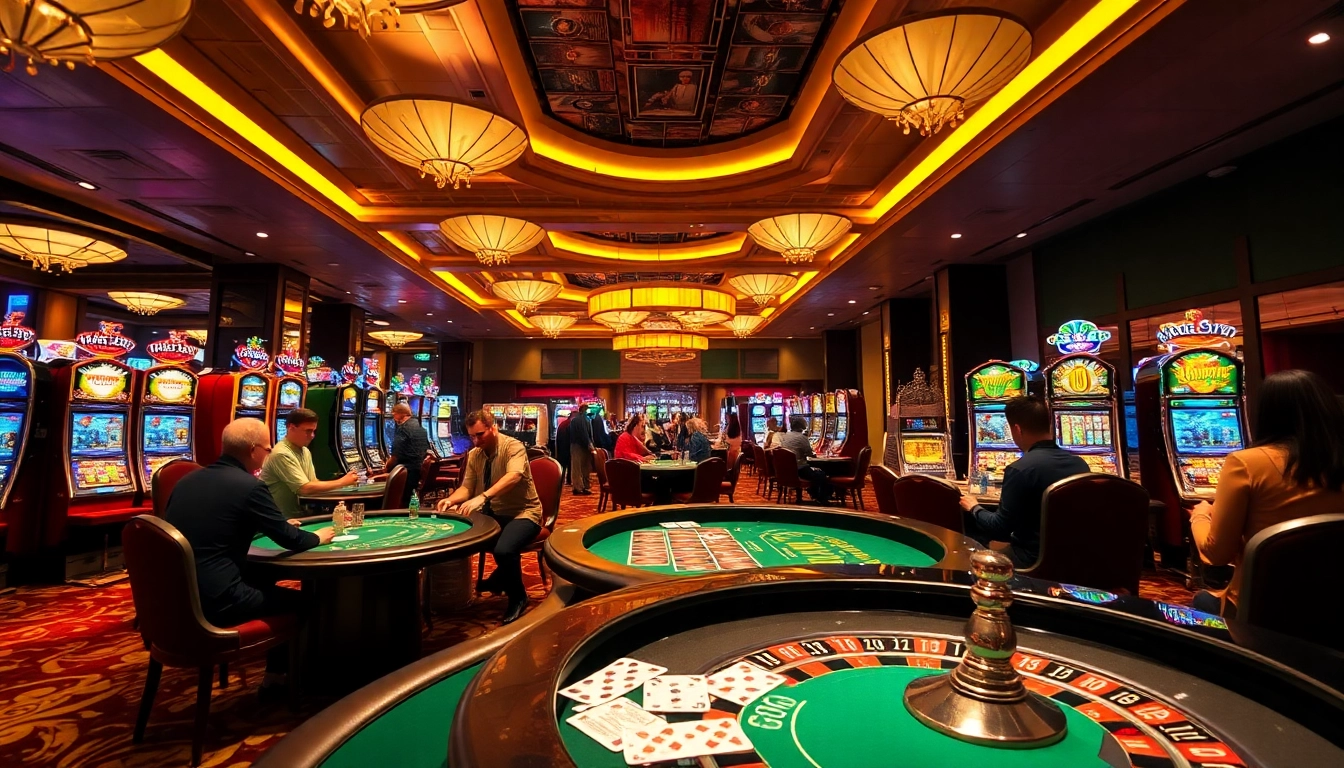 Exciting casino scene showcasing games and lively players at https://thabet.college/ for a thrilling gambling experience.