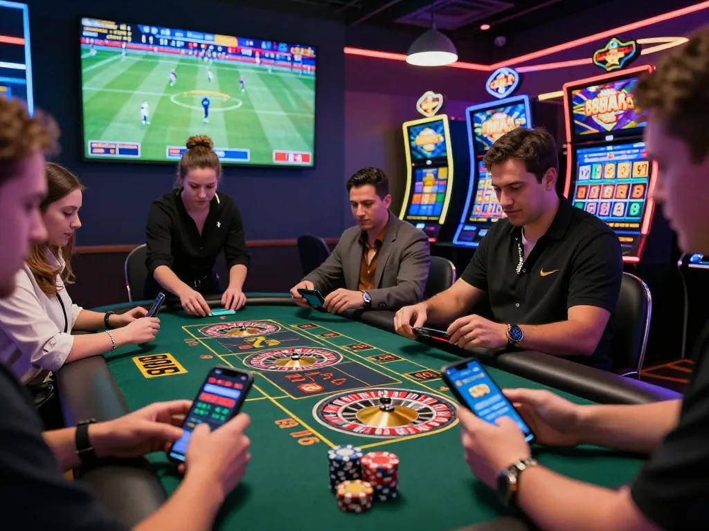 Exciting gameplay at 88aa vip online casino with diverse players engaging in sports and casino games.