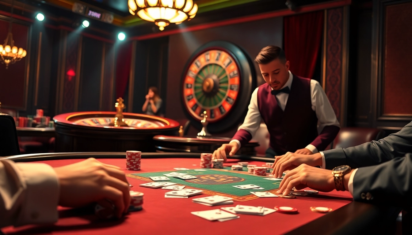 Bongdalu highlights an exciting high-stakes poker game with vibrant chips and cards on a luxurious casino table.