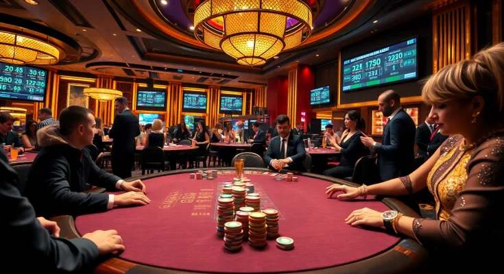 Experience the thrill of j88 in an upscale casino filled with excitement and high-stakes action.