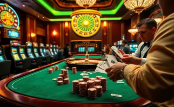 Playing at Rikvip’s luxurious casino table with vibrant poker chips and a roulette wheel.