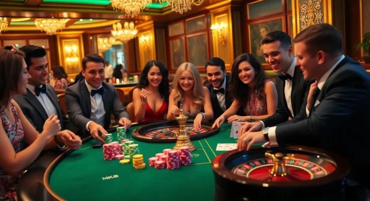 Win with MK8 เครดิตฟรี at a luxurious casino, players enjoy strategic games at the gaming table.