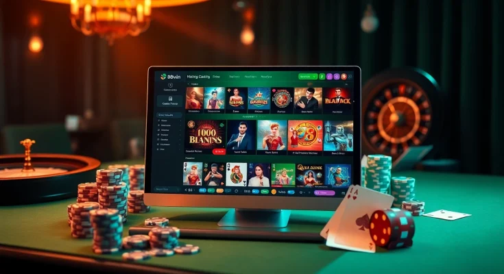 Playing blackjack online at 98win đăng nhập platform with a luxurious casino aesthetic.