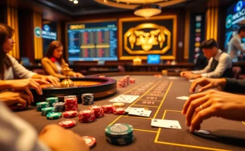 Experience the thrilling atmosphere at Trang Chủ XIN88 with lively poker gameplay and vibrant casino elements.