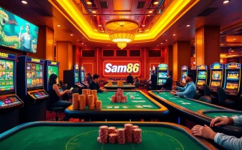 Experience thrilling gaming at Sam86 with vibrant slot machines and dynamic poker gameplay.