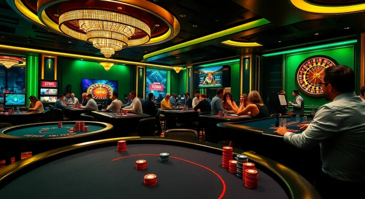 Experience thrilling gameplay at https://b52gamee.com/ inside a luxurious casino setting.