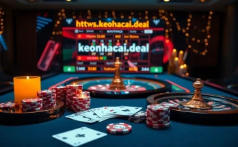 Players enjoying online betting strategies at https://keonhacai.deal/ with vibrant casino elements.