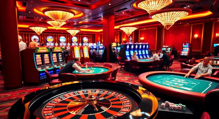 Experience the thrill of betting at the luxurious Sunwin casino with vibrant tables and lively gameplay.