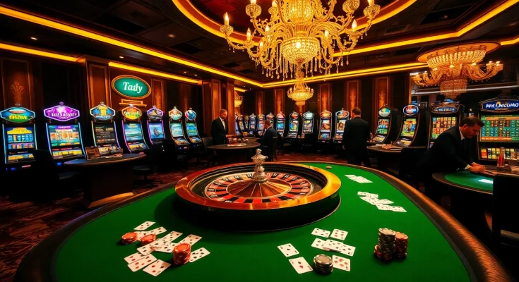 Aksi poker yang mendebarkan di meja kasino bertema Datukwin dengan detail yang hidup.