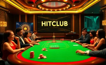 Players enjoying their game at HITCLUB's luxury casino, surrounded by roulette and poker excitement.