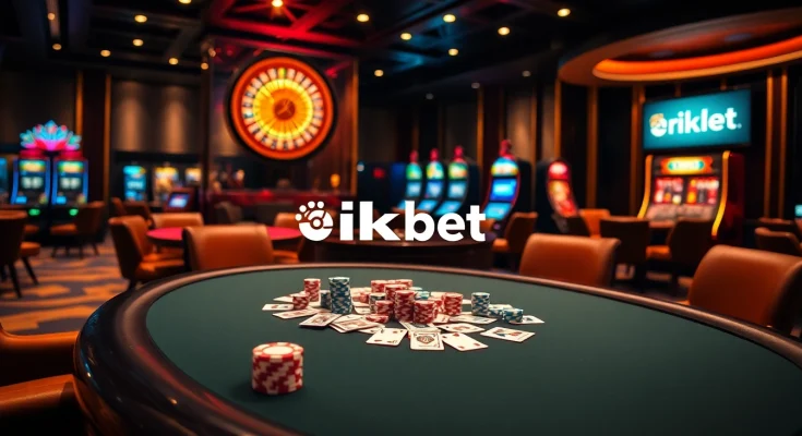 Players enjoying a high-stakes poker game at rikbet casino, showcasing excitement and strategy.