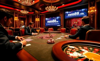 Experience high-stakes poker action at https://mm88.vin/ with vibrant casino elements and professional gameplay.