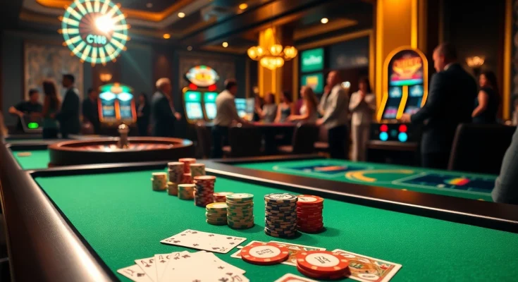 Experience the thrill of gaming at C168 online casino featuring vibrant tables and colorful chips.