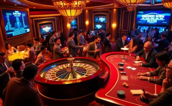 Gamblers placing bets on a roulette wheel in a luxurious casino, linked to hidden wiki dark web.