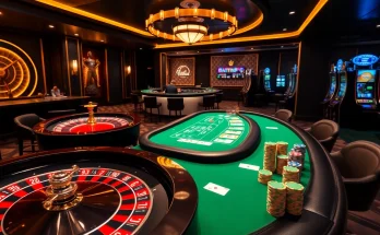 Action packed casino scene showcasing excitement at 789p with poker chips and roulette table.