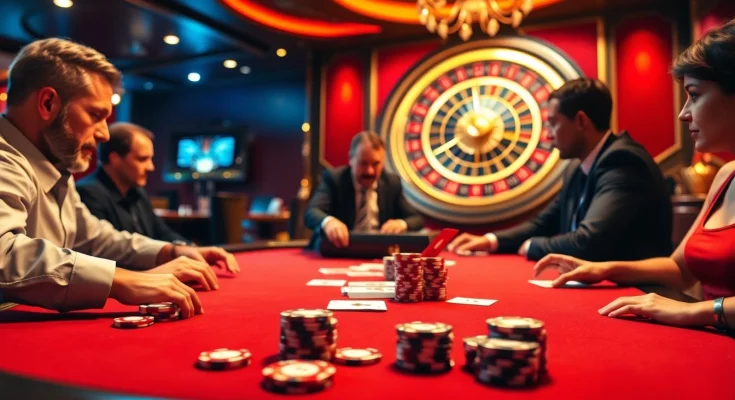 Exciting gambling scene illustrating players at a poker table, highlighting 79king win opportunity.