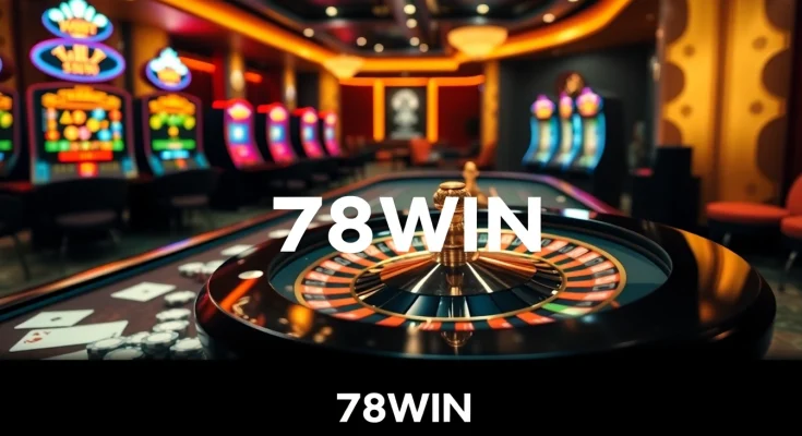 Experience the thrill of gambling at 78WIN with vibrant casino visuals and exciting gaming elements.